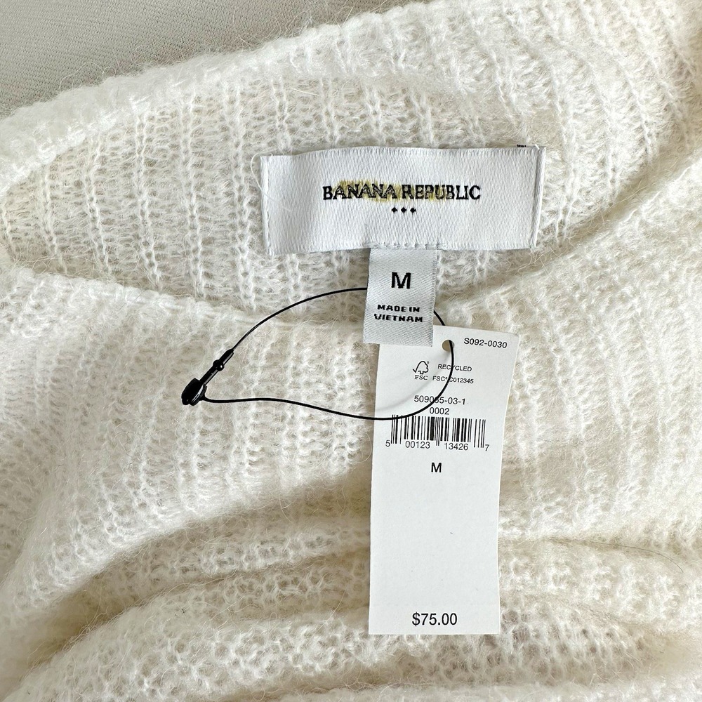 Banana Republic Cream Sleeveless Ribbed Crewneck Sweater - Picture 9 of 9